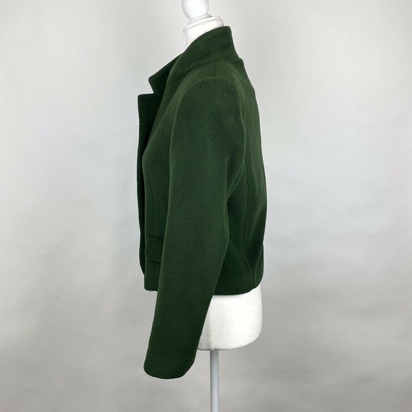 Express Tailleur Women's Size S Small Green Fleece 4-Button Lined Coat Jacket - Picture 4 of 11